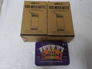 lot 196 image: 2 Yolay Kids Water Bottles and Five...