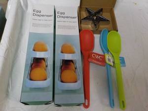 lot 222 image: Egg Dispenser, Star Cookie Cutters ...