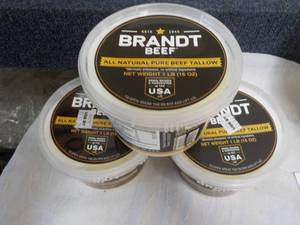 lot 249 image: 3 Brandt Beef Tallow 1 lb....