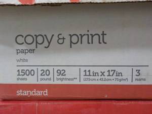 lot 95 image: 1500 Sheets 11 x 17 White Office De...