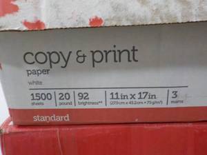 lot 96 image: 1500 Sheets 11 x 17 White Office De...
