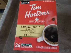 lot 113 image: Tim Hortons Keurig Coffee Box 24 po...