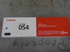 lot 134 image: Canon 054 Cyan Blue Ink Cartridge...