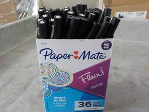lot 147 image: 36 Paper Mate Felt Tip Pens...