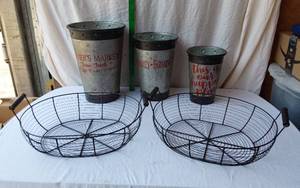 lot 36 image: Metal Buckets and Wire Baskets