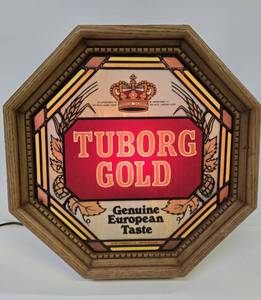 lot 203 image: Lighted Vintage TUBORG GOLD Beer Sign