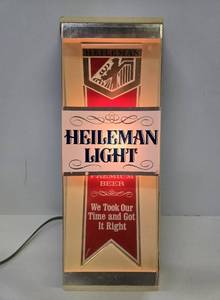 lot 206 image: Lighted Vintage HEILEMAN  Beer Sign