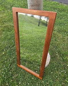 lot 13 image: Excellent Mid Century Danish Modern Teak Wood Large Wall Mirror