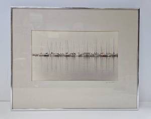 lot 24 image: Framed Hand Signed Professional Photograph by Cindy Knowlton - Sailboats