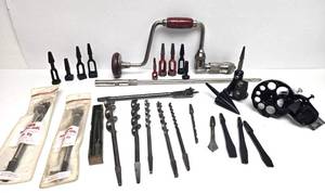 lot 221 image: Antique Hand Drill & Bits & other Restored Tools etc #3