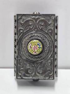 lot 63 image: Fantastic Ornate Antique Cast Iron Doorbell wEnameled Button