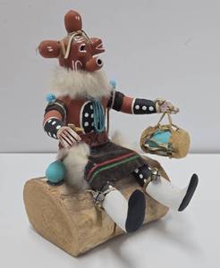 lot 68 image: Handmade Signed Native American Wooden Kachina Figure