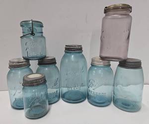lot 72 image: Group of Antique Glass Canning Jars