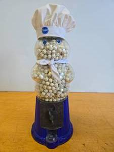 lot 224 image: Larger Size Vintage Metal Glass PILLSBURY Doughboy Gumball Machine #2