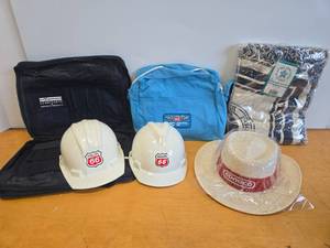 lot 238 image: Nice Lot of Unused PHILLIPS 66 Employee Items - Bags, Hard Hats, Large Blanket etc