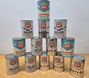 lot 239 image: Large Group of Unopened PHILLIPS 66 Motor Oil Cans