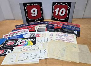 lot 241 image: LARGE Lot of NOS Unused PHILLIPS 66 Service Station Stickers Pumps Decals etc