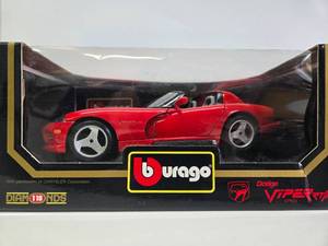 lot 250 image: Mint in Box Burago DODGE VIPER Diecast Car - Red