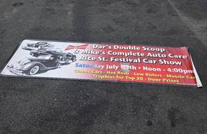 lot 254 image: LARGE Vinyl Budweiser Classic Car Show Advertising Banner