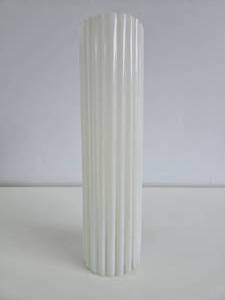 lot 259 image: Large & Impressive Mid Century Ribbed White Glass Vase