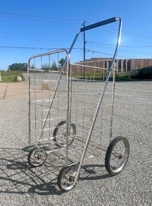 lot 150 image: Excellent Chrome Folding Utility Cart