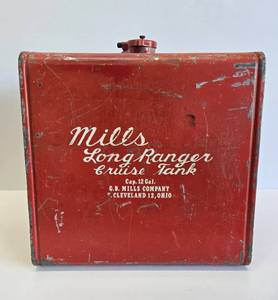 lot 334 image: Very Cool Vintage MILLS Long Ranger Fuel Tank Gas Can