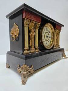 lot 360 image: Ornate Antique SETH THOMAS Mantel Clock - Black 