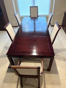 lot 15 image: Asian Inspired Dining Table with Chairs