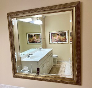 lot 65 image: Beaded Edge Wall Mirror with Gold Frame