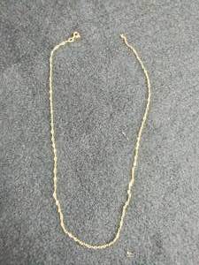 lot 22 image: 14K Gold 4mm 18 Hollow Flat Rolo Chain