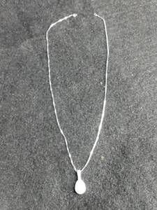 lot 23 image: Sterling Silver 110 ct tw Diamond Pear Cluster Halo Drop Pendant Necklace