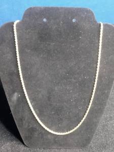 lot 24 image: Tiara 14K Gold Over Sterling Silver 2.25mm 24 Rope Chain Necklace