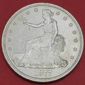 lot 13 image: 1877-S Trade Dollar, Higher Grade, Beautiful & RARE