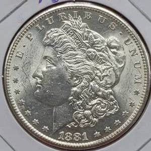 lot 20 image: 1881-S Morgan Silver Dollar, Higher Grade