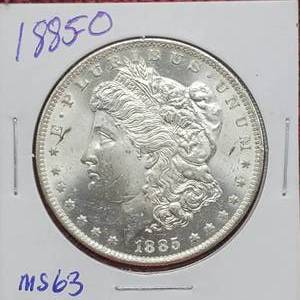 lot 33 image: 1885-O Morgan Silver Dollar, Higher Grade
