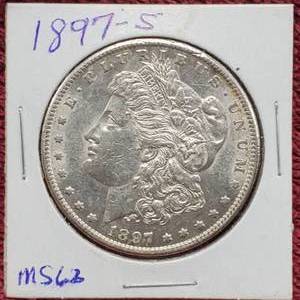 lot 43 image: 1897-S Morgan Silver Dollar, Higher Grade