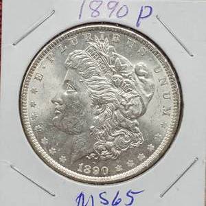 lot 45 image: 1890 Morgan Silver Dollar, Higher Grade