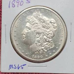 lot 46 image: 1890-S Morgan Silver Dollar, Higher Grade