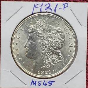 lot 50 image: 1921 Morgan Silver Dollar, Higher Grade