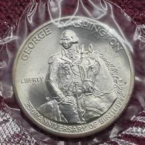 lot 69 image: 1982 Geo. Washingtom Commememorative Half Dollar Unc., 90% Silver