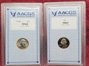 lot 70 image: 1964-D MS64 & 1978 PR65 Washington Quarters