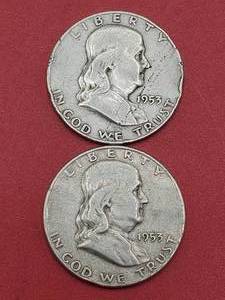 lot 81 image: 2 Franklin Half Dollars 90% Silver