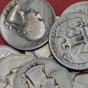 lot 86 image: 10 Washington Quarters 90% Silver