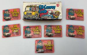 lot 61 image: 1970s CB Convoy Wax Packs  (7) With Trading Cards And Gum With Original Box
