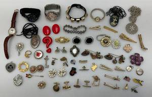 lot 70 image: Misc. Vintage Costume Jewelry, Watches And More