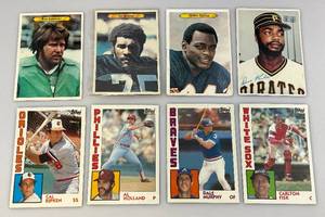 lot 159 image: Vintage TOPPS 5 x 7 Sports Trading Cards Including Walter Payton & More