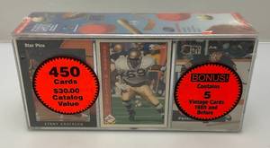 lot 161 image: Variety Pack 450 Misc. Sports Cards In Acrylic Case (Factory Sealed)