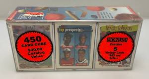 lot 163 image: Variety Pack 450 Misc. Sports Cards In Acrylic Case (Factory Sealed)