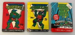 lot 190 image: 1989-90 TMNT Wax Packs Sealed Trading Card Packs 