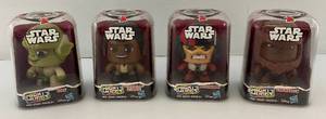 lot 19 image: Misc. STAR WARS Mighty Muggs Including Chewbacca, Finn Resistance Fighter, Poe Dameron & Yoda (NIB)